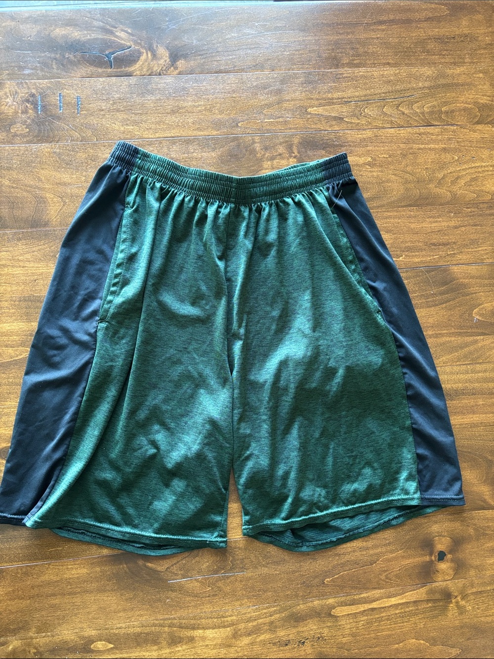 Men's Athletic Green & Black Performance Training Shorts